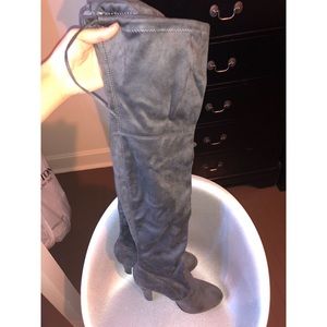 Thigh High Grey Heels